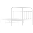 vidaXL Powder-Coated Steel King Size Bed Frame in White