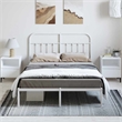 vidaXL Powder-Coated Steel King Size Bed Frame in White