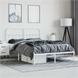 vidaXL Powder-Coated Steel King Size Bed Frame in White