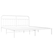 vidaXL 76 in x 80 Powder-Coated Steel Bed Frame in White