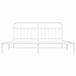 vidaXL 76 in x 80 Powder-Coated Steel Bed Frame in White