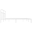 vidaXL 76 in x 80 Powder-Coated Steel Bed Frame in White