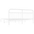 vidaXL 76 in x 80 Powder-Coated Steel Bed Frame in White