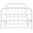 vidaXL Rectangular Powder-Coated Steel Twin Bed Frame in White