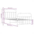 vidaXL Rectangular Powder-Coated Steel Twin Bed Frame in White