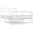vidaXL 59 x 79 Steel Durable Bed Frame in White