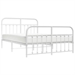vidaXL 59 x 79 Steel Durable Bed Frame in White