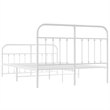 vidaXL 59 x 79 Steel Durable Bed Frame in White