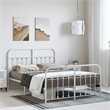 vidaXL 59 x 79 Steel Durable Bed Frame in White
