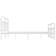 vidaXL Rectangular Powder-Coated Steel Full Bed Frame in White