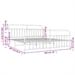 vidaXL Rectangular Powder-Coated Steel Full Bed Frame in White
