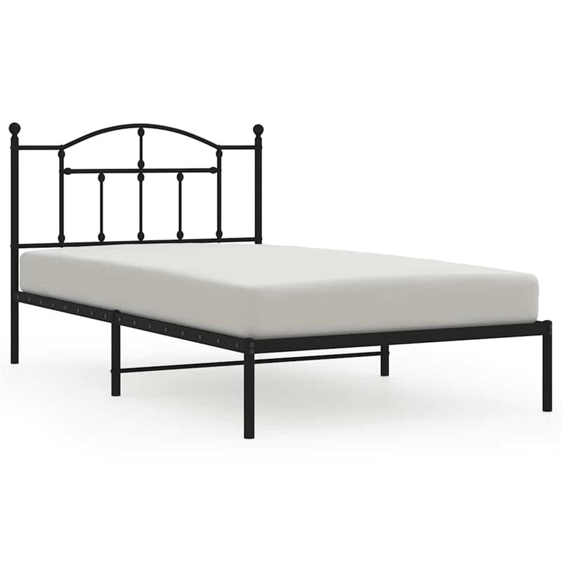vidaXL Engineered wood Twin Bed Frame in Black