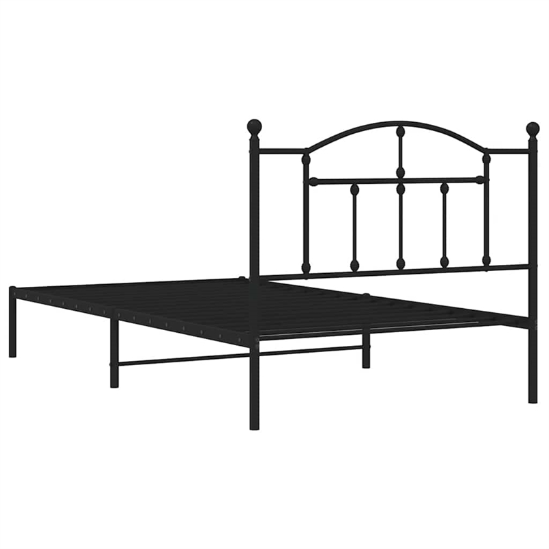 vidaXL Engineered wood Twin Bed Frame in Black