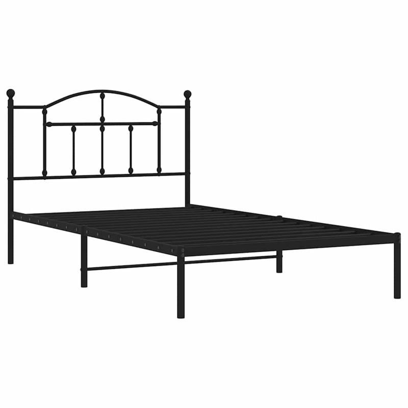 vidaXL Engineered wood Twin Bed Frame in Black