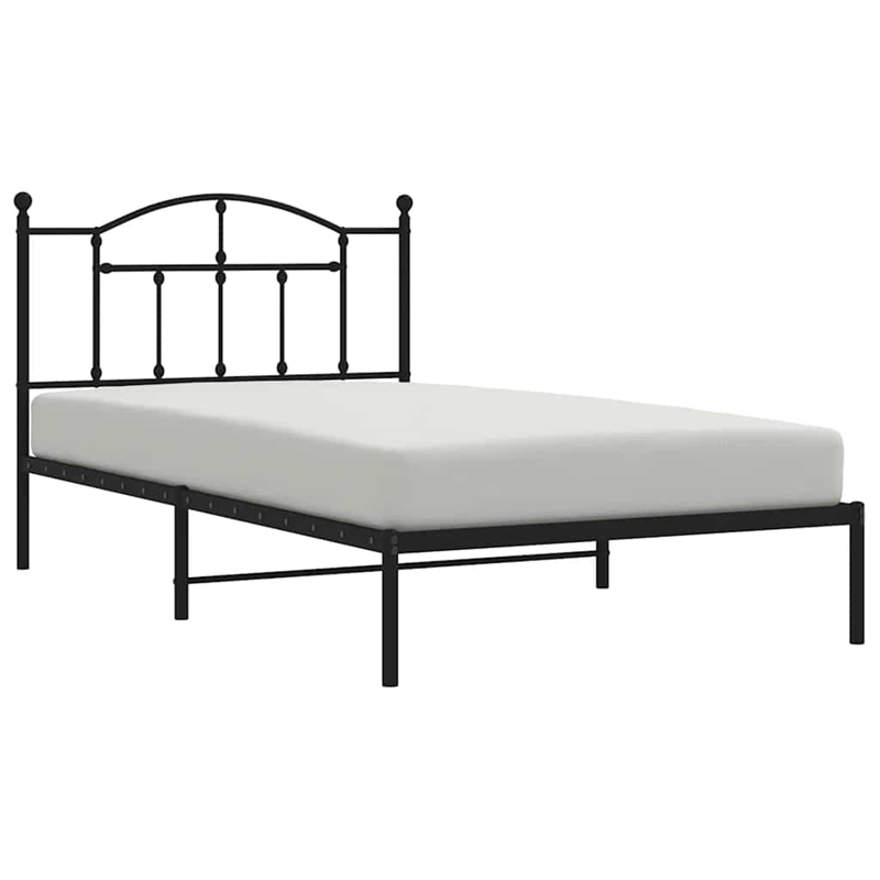 vidaXL Engineered wood Twin Bed Frame in Black