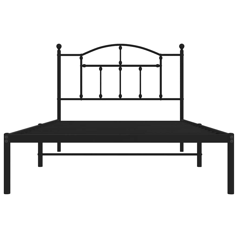 vidaXL Engineered wood Twin Bed Frame in Black