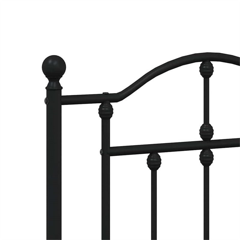 vidaXL 55.1 x 78.7 Powder Coated Steel Bed Frame in Black