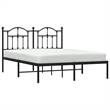 vidaXL 55.1 x 78.7 Powder Coated Steel Bed Frame in Black