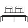 vidaXL 55.1 x 78.7 Powder Coated Steel Bed Frame in Black