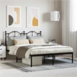 vidaXL 55.1 x 78.7 Powder Coated Steel Bed Frame in Black