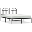 vidaXL Powder-Coated Steel King Bed Frame in Black
