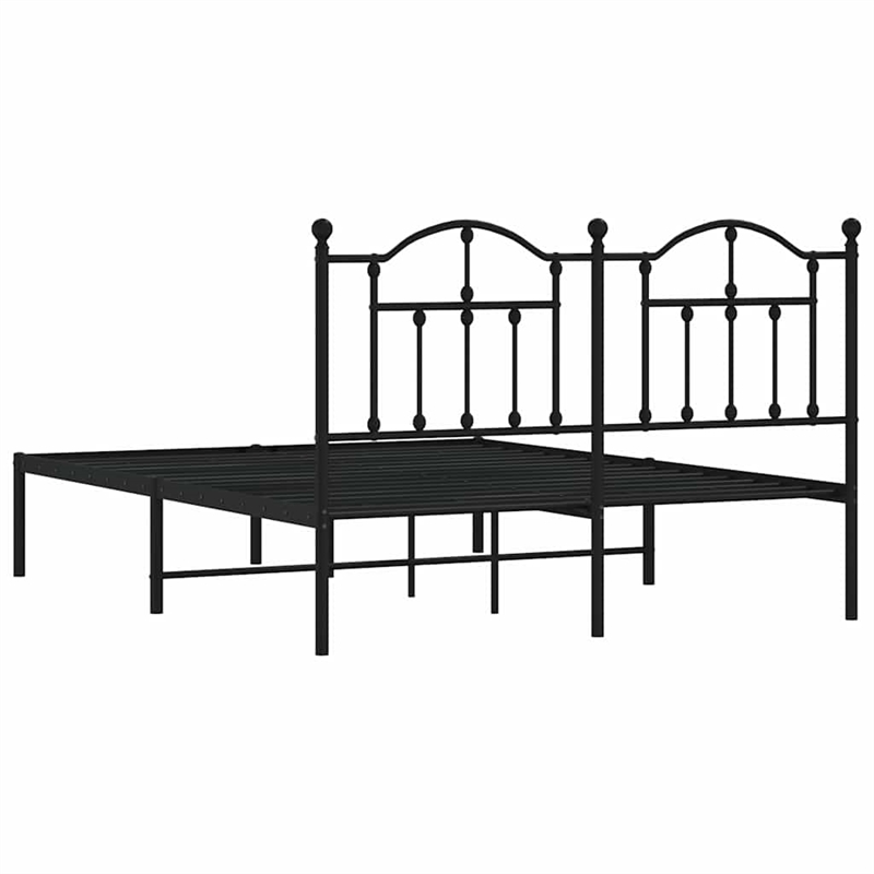 vidaXL Powder-Coated Steel King Bed Frame in Black