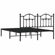 vidaXL Powder-Coated Steel King Bed Frame in Black