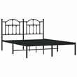 vidaXL Powder-Coated Steel King Bed Frame in Black