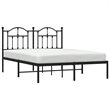 vidaXL Powder-Coated Steel King Bed Frame in Black