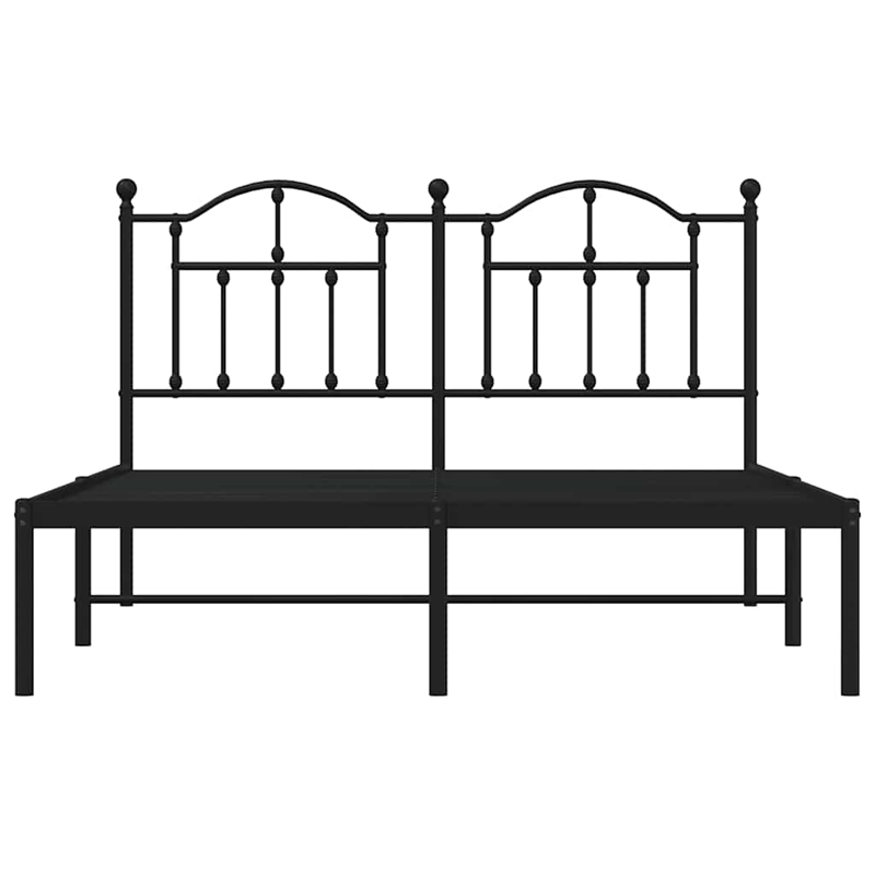vidaXL Powder-Coated Steel King Bed Frame in Black