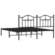 vidaXL Rectangular Powder-Coated Steel Full Bed Frame in Black