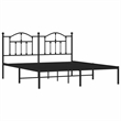 vidaXL Rectangular Powder-Coated Steel Full Bed Frame in Black
