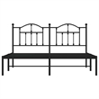 vidaXL Rectangular Powder-Coated Steel Full Bed Frame in Black