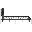 vidaXL Rectangular Powder-Coated Steel Full Bed Frame in Black