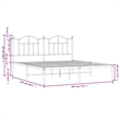 vidaXL Rectangular Powder-Coated Steel Full Bed Frame in Black