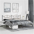 vidaXL Rectangular Powder-Coated Steel Full Bed Frame in Black