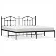 vidaXL Powder-Coated Steel King/Double Bed Frame in Black
