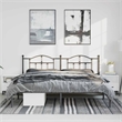 vidaXL Powder-Coated Steel King/Double Bed Frame in Black