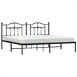 vidaXL Powder-Coated Steel King/Double Bed Frame in Black