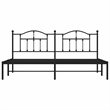 vidaXL Powder-Coated Steel King/Double Bed Frame in Black