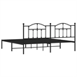 vidaXL Powder-Coated Steel King/Double Bed Frame in Black