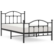 vidaXL Powder-Coated Steel Twin Bed Frame in Black