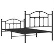 vidaXL Powder-Coated Steel Twin Bed Frame in Black