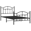 vidaXL Powder-Coated Steel Twin Bed Frame in Black