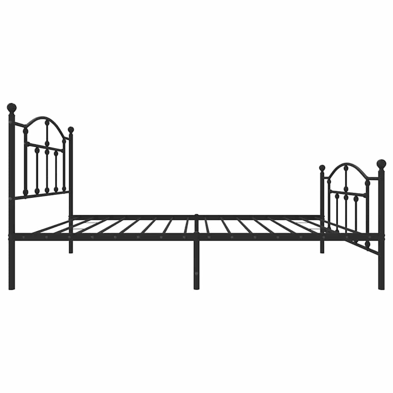 vidaXL Powder-Coated Steel Twin Bed Frame in Black