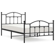 vidaXL Powder-Coated Steel Twin Bed Frame in Black