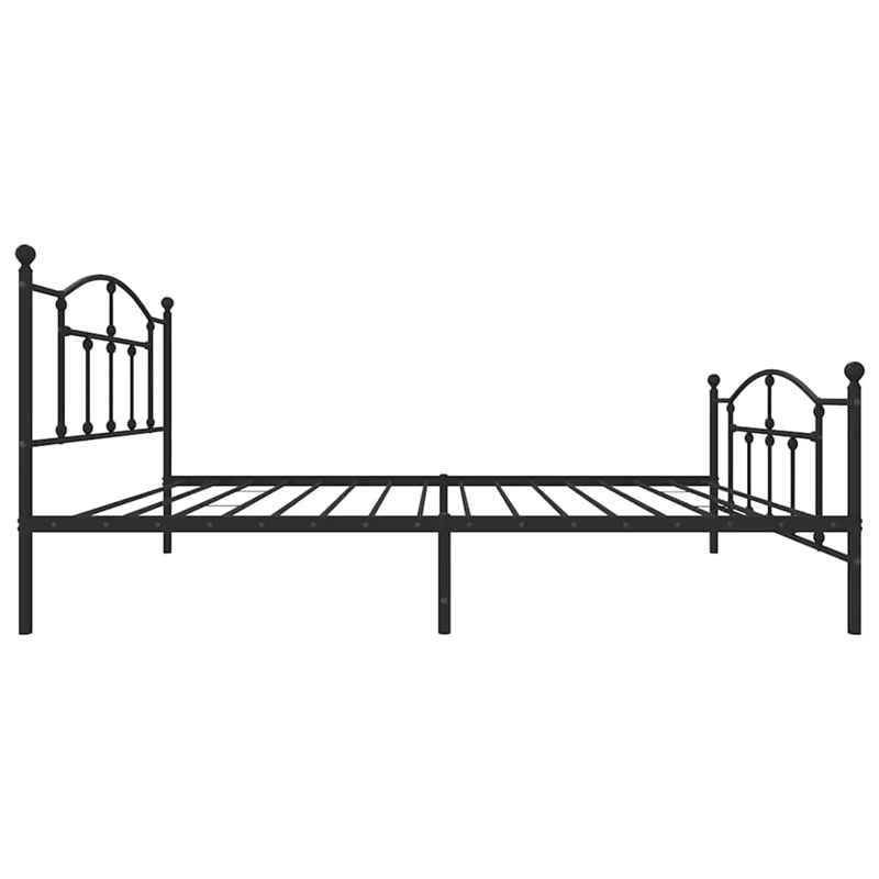 vidaXL Powder-Coated Steel Twin Bed Frame in Black