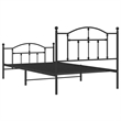 vidaXL Powder-Coated Steel Twin Bed Frame in Black