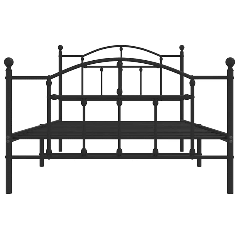 vidaXL Powder-Coated Steel Twin Bed Frame in Black