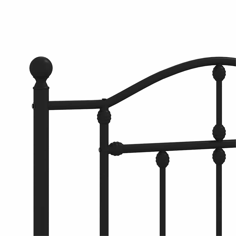 vidaXL Powder-Coated Steel Twin Bed Frame in Black